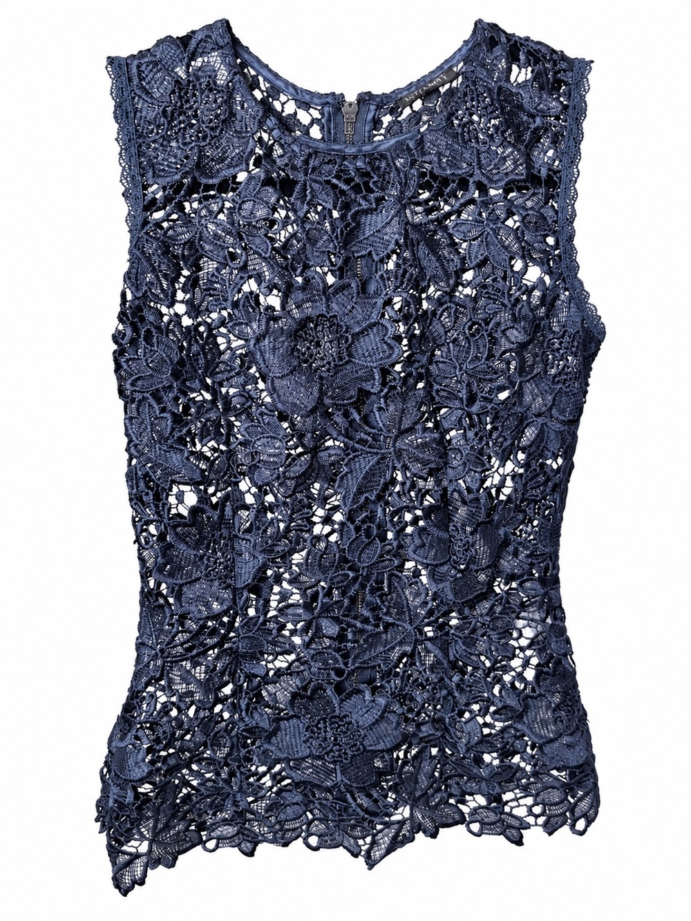 Intermix x Cinq à Sept Navy Floral Lace Sleeveless Top S